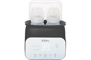 EVLA'S EVLA’S Baby Bottle Warmer, Multi-Function Feeding Bottle Warmer, Fast and Accurate Breastmilk and Formula Milk Warmer with Timer, Defrost, Keep Warm, Baby Food Jar Heating Functions, Dark Gray