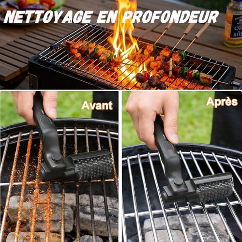 Cordless Electric Barbecue Brush, 3 Adjustable Speed, 180° Rotating Head, Long Life Battery, Stainless Steel Brush for Cleaning Grill Barbecue