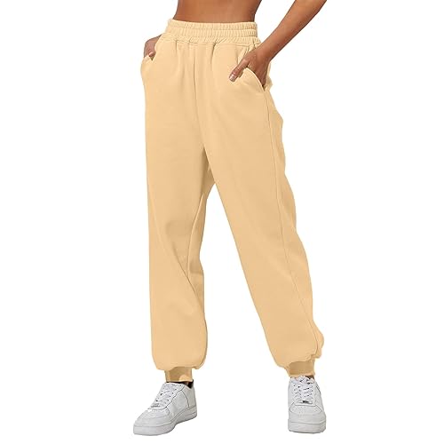 Aniywn Women Fleece Lined Sweatpants Baggy Wide Straight Leg Pants