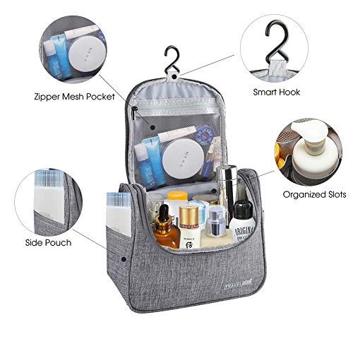 Hanging Travel Toiletry Bag for Women and men Large Cosmetic Makeup Travel Organizer Bag for Bathroom Shower (M, Light Grey) 2 Hanging Travel Toiletry Bag for Women and men Large Cosmetic Makeup Travel Organizer Bag for Bathroom Shower (M, Light Grey)
