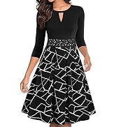 OWIN Women's Vintage Floral Lace Flared Swing Dress - Sleeveless A-Line Cocktail Party Dress, Dark Green, XX-Large