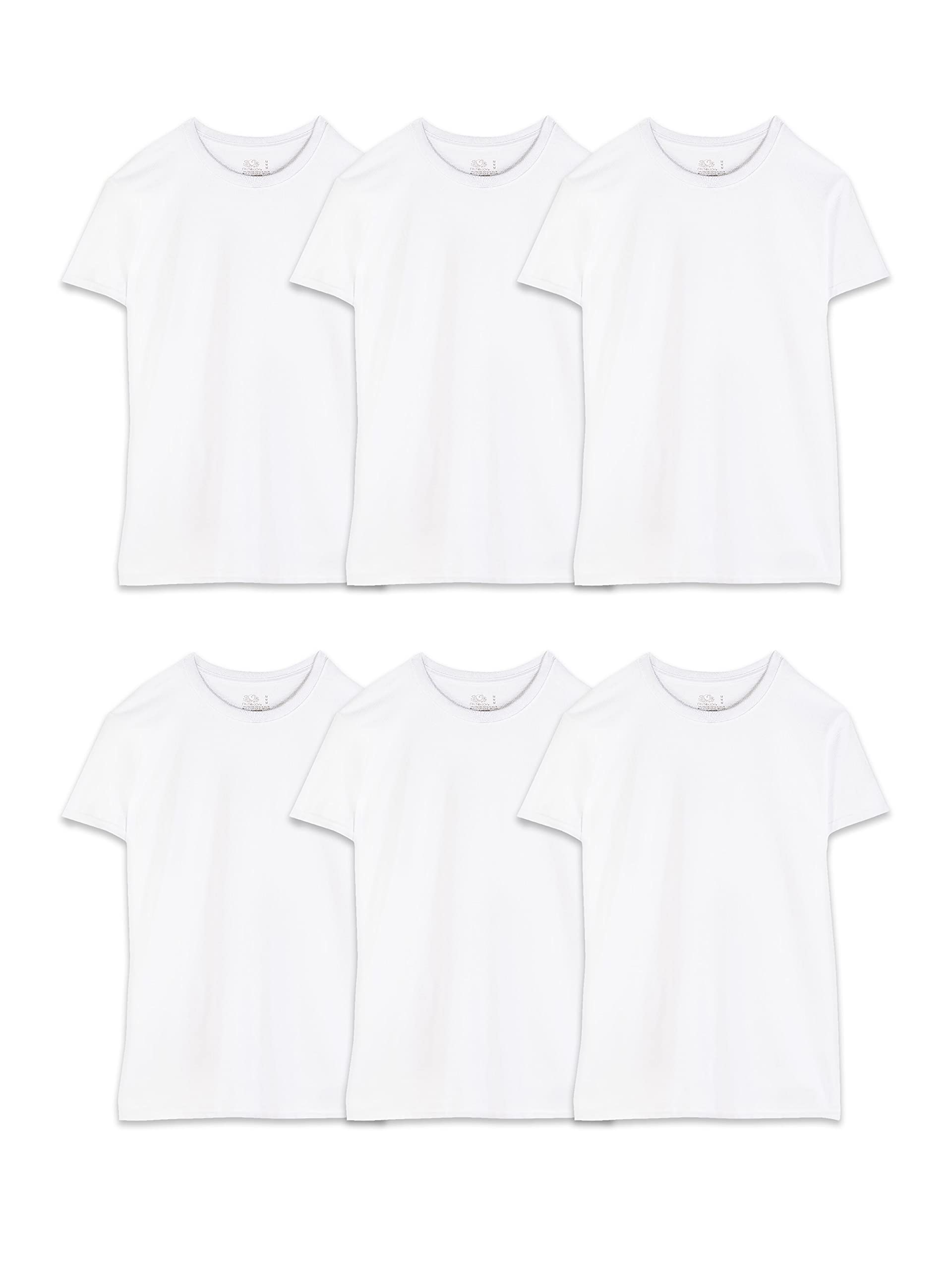Photo 1 of Fruit of the Loom mens Stay Tucked Crew T-shirt Underwear, Big Man - White 6 Pack, 4X-Large US