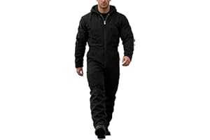 HJINGSUN Insulated Coveralls Men Heavy-Duty Protective Hooded Work Outfit for Construction & Cold Weather