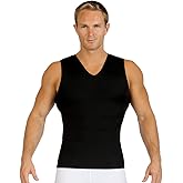 Insta Slim Mens Compression Sleeveless V Neck Muscle Shirt- Slimming Body Shaper Undershirt