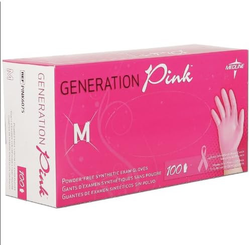 100 Pc Small Medline Generation Pink Vinyl Medical Health S Exam Gloves 3G Box Latex Free Powder Free