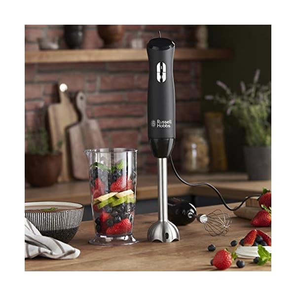 Russell-Hobbs-24702-Desire-3-in-1-Hand-Blender-with-Electric-Whisk-and-Vegetable-Chopper-Attachments-Matte-Black Russell Hobbs 24702 Desire 3 in 1 Hand Blender with Electric Whisk and Vegetable Chopper Attachments, Matte Black