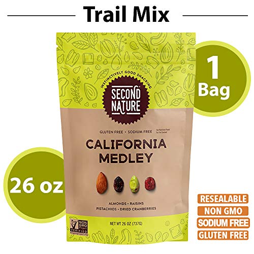 Second Nature California Medley Trail Mix, California Medley Mix, 26 Ounce Resealable Pouch