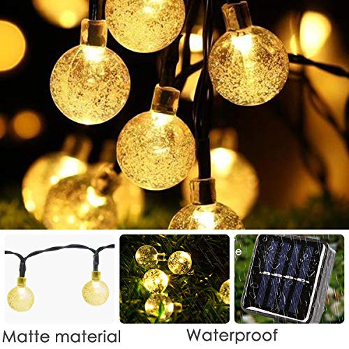 Mitening Led-lichtsnoer op zonne-energie, 12M 100LED 8Modi Lichtketting IP65 Waterdicht Gloeilamp Met Lichtsensor… - Afbeelding 3