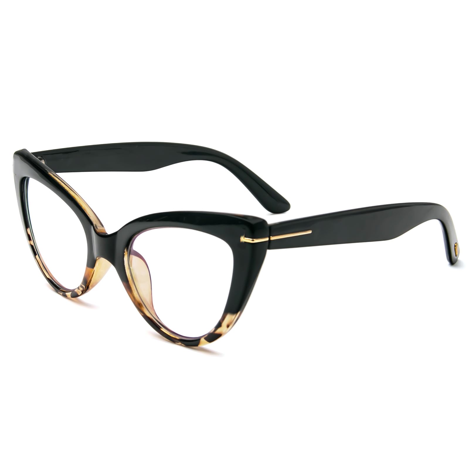 KoKoBin Large Cat Eye Reading Glasses Women's Anti-Blue Light Glasses Fashion and Comfortable Cat's Eye Computer Reader (Brown, +3.0)