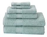 Ariv Collection Premium Bamboo Cotton 6-Piece Towel Set (2 Bath Towels, 2 Hand Towels and 2 Washcloths) - Natural, Ultra Absorbent and Eco-Friendly (Duck Egg)