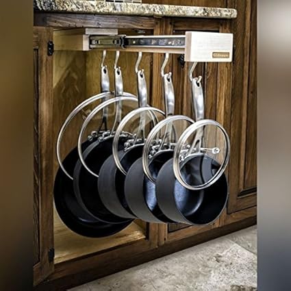 Amazon.com: Glideware Wood Pull-out Cabinet Organizer for Pots Pans and Much More: Kitchen & Dining