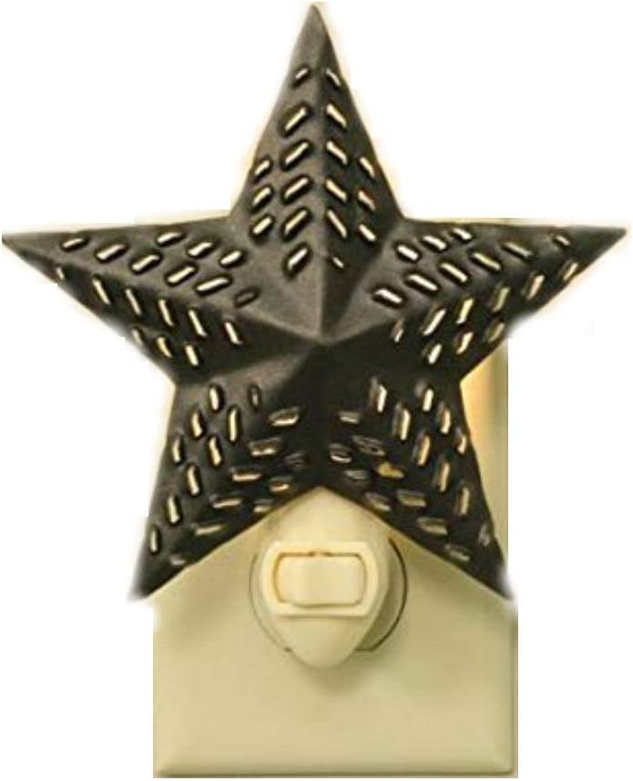 Barn Star Night Light (Rustic Brown)