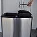iTouchless 16 Gallon Touchless Sensor Kitchen Trash Can and Recycle Bin with Wheels, 60 Liter Stainless Steel Dual-Compartment (2 x 8 Gallon) Combo Recycling and Garbage Trashcan