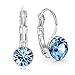 Qianse Blue Dangle Austrian Crystal Earrings