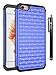 iPhone 6 Plus Case, iPhone 6 Plus Bling Case, Style4U Studded Rhinestone Crystal Bling Hybrid Armor Case Cover for iPhone 6 Plus 5.5 Inch with 1 HD Screen Protector and 1 Stylus [Ocean Blue/Black]