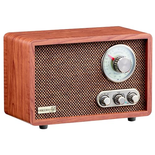 Nostalgie Kompaktanlage | Radio Holz mit Bluetooth | USB | SD Karten Slot | FM/AM | Musikanlage Retro Style | Stereoanlage | Küchenradio | Nostalgie V