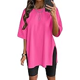 VNIRA Women’s Summer Casual Short Sleeve Oversize Workout T-Shirt Tee Tops