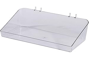 SSWBasics Clear Plastic Tray for Slatwall - 6½”L x 12”W x 3”D - Set of 2