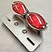 Universal Cat Eye Custom Motorcycle Tail Brake License Plate light BLACK RED