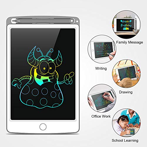 Tecboss LCD Writing Tablet Colorful Screen, Erasable Electronic Digital Drawing Pad Doodle Board, Gift for Kids Adults Home School Office (Gray, 8.5 inch) - Thumbnail 6