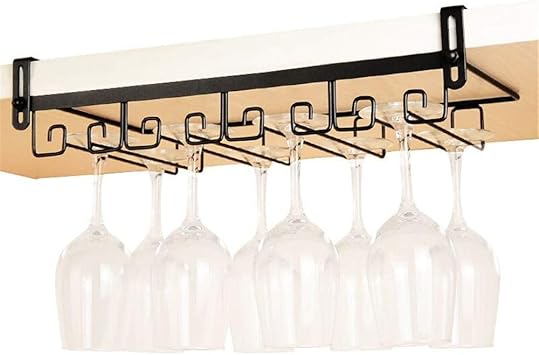 Amazon Co Jp 実用的なラックワイングラスキッチンバー用メガネストレージを吊るすの下で内閣脚付きグラス主催アジャスタブルスチールホルダーラック スポーツ アウトドア