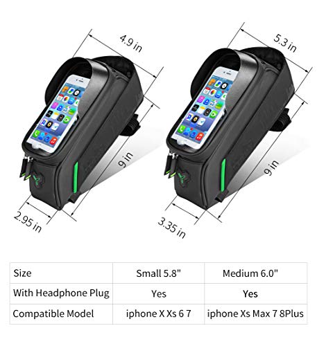 image for RockBros Top Tube Bag Phone, Bike Frame Bag Waterproof, Bicycle Phone 