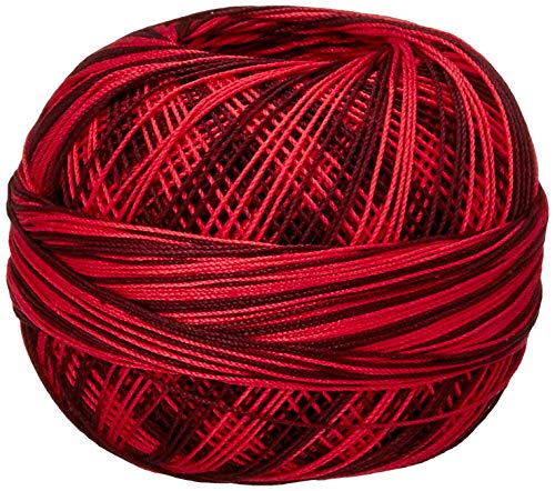 Handy Hands Lizbeth Egyptian Cotton Crochet Thread, Tatting Thread, and Knitting Thread Lace Size 20 (25 Grams 210 Yards) – HH20147, Red Burst