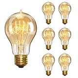 KINGSO Vintage Edison Bulbs 40W Filament Incandescent Antique Dimmable Light Bulb for Home Light Fixtures E27 Base A19 110V - 6 Pack