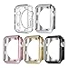 Compatible for Watch Breathable Band 38mm 40mm 42mm 44mm, Silicone Replacement Wristband Sport Strap with TPU Protective Case Replacement with Watch Series 4,3,2,1, 5 Pack - 38mm