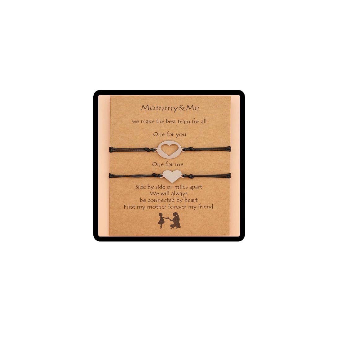 Wedity Star Bracelet Love Sunflower Beaded Handmade Wax Line Braided Bracelet Adjustable Friendship Hand Accessories,Mother's Day,Valentine's Day Gift (Mom&I)