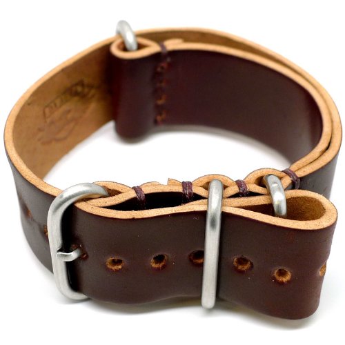 DaLuca Shell Cordovan NATO Watch Strap - Color 8 (Matte Buckle) : 24mm