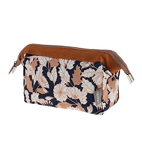 SunniMix Waterproof Travel Organizer Cosmetic Makeup Tools Bag Toiletry Pouch Case - Brown