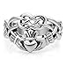 Sterling Silver Celtic Knot Infinity Symbol Irish Claddagh Friendship and Love 4 CM Wide Band Ring