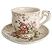 YALONG Rose Tea Set, Ivory China Porcelain Teapot Set of 15 Pieces Include Tea Cups and Saucer, Creamer and Sugar Set and Teapot for Adults,Wedding,Tea Party, Evening Dinner for Gift