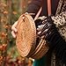 Round Rattan Bag with Snap Clasp - Handwoven Crossbody Straw Bag for Women by Avoseta