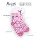 Pembrook Knit Slipper Socks - Soft and Warm Faux Shearling Lining and Non Skid Tread Sole - Timeless Pink Snowflake Design - Great Plush Slip On House Slippers For Adults, Women, Girls