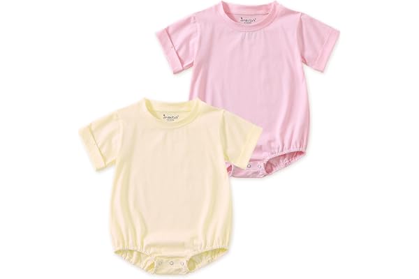 Jimonda Baby Cotton 2Pcs Toddler Boy Girl Short Romper Set Short Sleeve Outfits For Infants