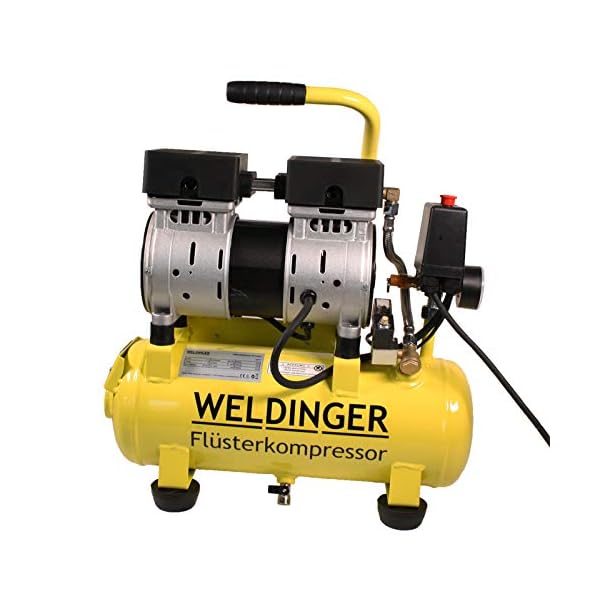 WELDINGER FlÃ¼ster Kompressor FK 65 pro 750 W 90 l Luftabgabe innenbeschichteter Tank 9 bar max.
