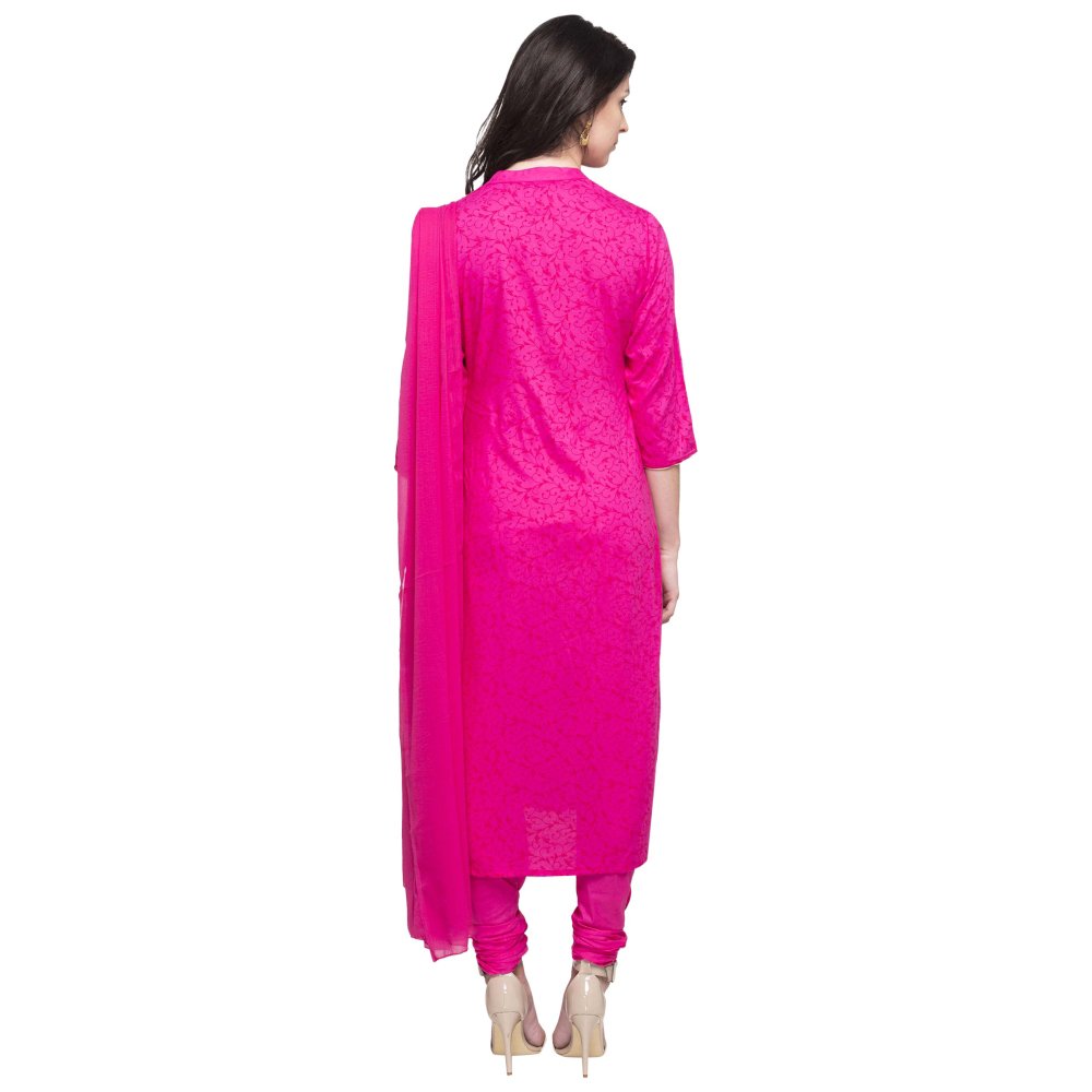 haute curry by shoppers stop womens mandarin neck printed churidar suit