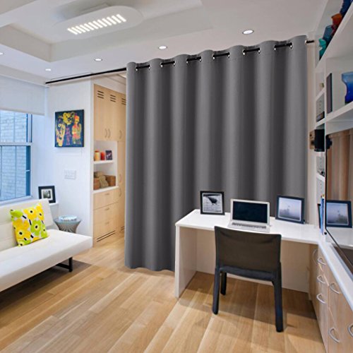 RYB HOME Blackout Room Divider Curtains Privacy Loft Screen Adjustable