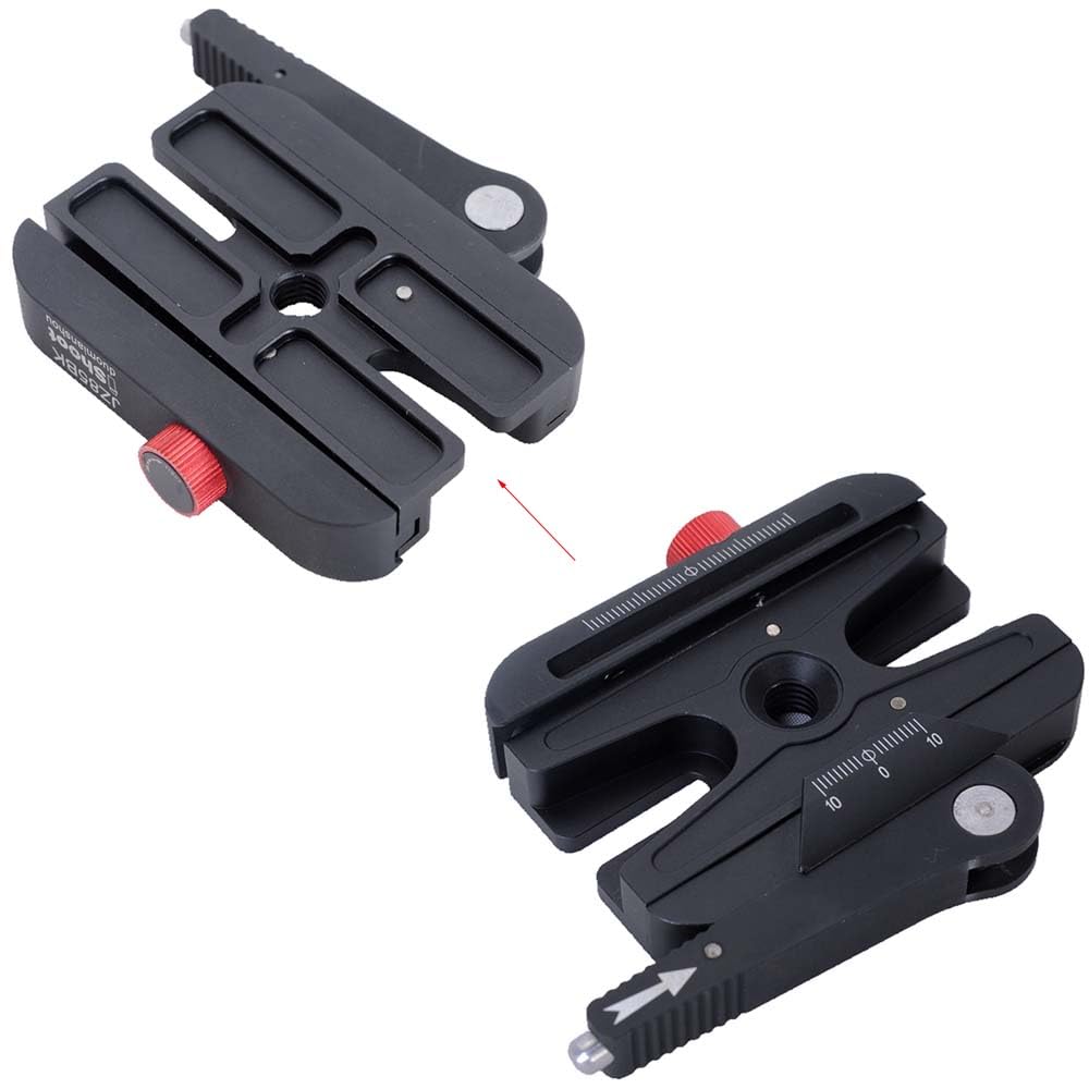 All-Metal Quick Self-Locked Long Lever Clamp Converter Adapter with Knob Fine-Tuned, Compatible with Manfrotto 200PL Camera Plate & Arca-Swiss Fit Camera Quick Release Plate and Arca Fit Tripod Head