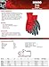 Memphis Gloves N9680S Ninja Flex Nylon Shell Gloves with Latex Dip Palm & Fingertips, Gray/Red, Small, 1-Pair