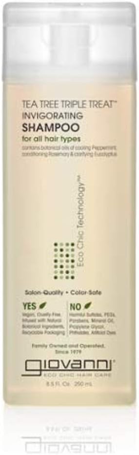 Giovanni Tea Tree Triple Treat Shampoo - 250ml, Tea Tree Triple Treat (Tea Tree Botanicals), 250 ml (Pack of 1)