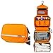 Relavel Travel Toiletry Bag Business Toiletries Bag for Men Shaving Kit Waterproof Compact Hanging Travel Cosmetic Pouch Case for Women (orange)