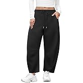CARCOS Plus Size Pants for Women Barrel Sweatpants Baggy Wide Leg Lounge Drawstring Casual Palazoo with Pockets XL-5XL