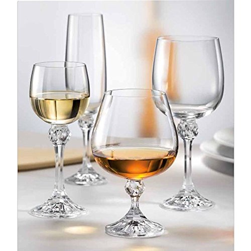 Bohemia Crystal "Julia" Liqueur Glasses, 2 Ounce, Set Of 6, Clear