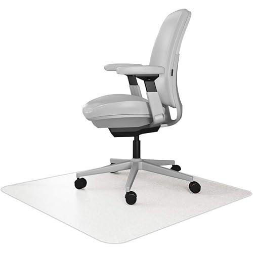 Resilia Office Desk Chair Mat – for Carpet (with Grippers) Clear, 30 Inches x 48 Inches, Made in The USA