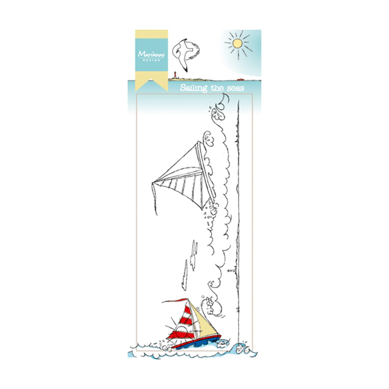 Marianne Design Hetty's Border-Sailing The Seas Clear Stamp, Synthetic Material, 18.6 x 8 x 0.3 cm