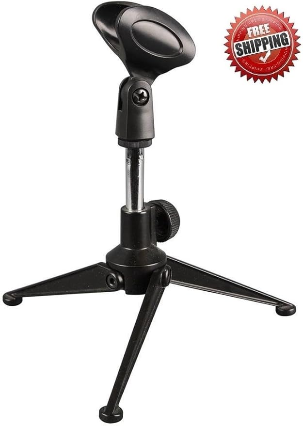 Desktop Adjustable Metal Tripod Microphone Mic Stand Holder