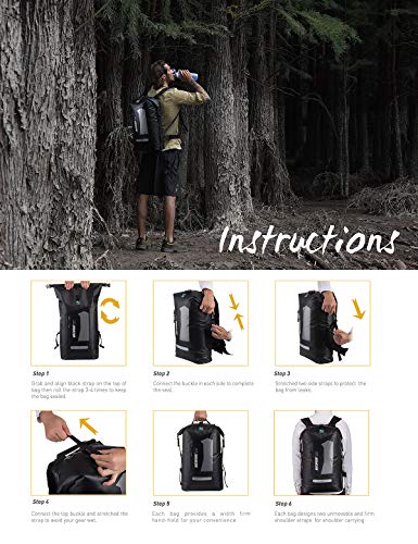 IDRYBAG Waterproof Dry Bag Dry Sack, Lightweight Dry Backpack Water Sport, Hiking Dry Backpack Shoulder Straps 30l